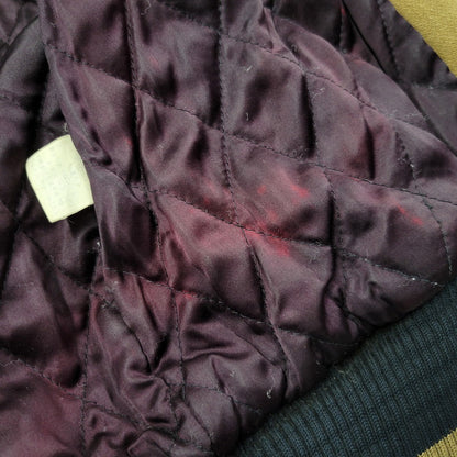 【現状渡し品】【メンズ】 USED HOLLYWOOD MOVE VERSITY JACKET ユーズド バーシティジャケット スタジャン 袖レザー ロゴ 刺繍 アウター 146-250408-ay-02-izu サイズ：F カラー：ブラウン×ブラック 万代Net店