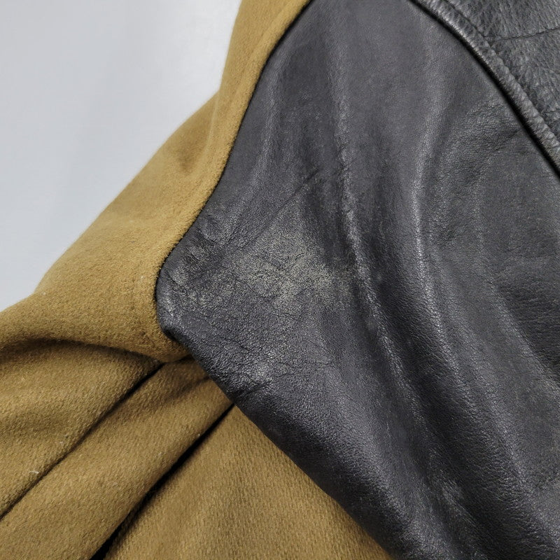 【現状渡し品】【メンズ】 USED HOLLYWOOD MOVE VERSITY JACKET ユーズド バーシティジャケット スタジャン 袖レザー ロゴ 刺繍 アウター 146-250408-ay-02-izu サイズ：F カラー：ブラウン×ブラック 万代Net店