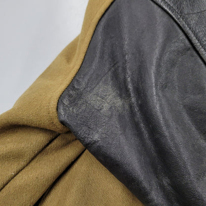 【現状渡し品】【メンズ】 USED HOLLYWOOD MOVE VERSITY JACKET ユーズド バーシティジャケット スタジャン 袖レザー ロゴ 刺繍 アウター 146-250408-ay-02-izu サイズ：F カラー：ブラウン×ブラック 万代Net店