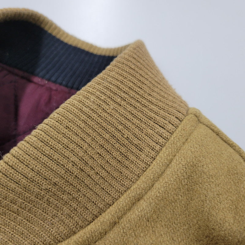 【現状渡し品】【メンズ】 USED HOLLYWOOD MOVE VERSITY JACKET ユーズド バーシティジャケット スタジャン 袖レザー ロゴ 刺繍 アウター 146-250408-ay-02-izu サイズ：F カラー：ブラウン×ブラック 万代Net店