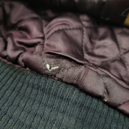 【現状渡し品】【メンズ】 USED HOLLYWOOD MOVE VERSITY JACKET ユーズド バーシティジャケット スタジャン 袖レザー ロゴ 刺繍 アウター 146-250408-ay-02-izu サイズ：F カラー：ブラウン×ブラック 万代Net店