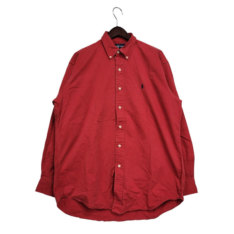 【中古品】【メンズ】 RALPH LAUREN ラルフローレン BLAKE LS BD SHIRT ロングスリーブ ボタンダウン シャツ 長袖 トップス 146-250413-as-34-izu サイズ：M カラー：レッド 万代Net店
