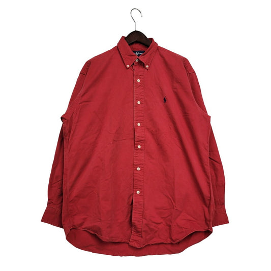 【中古品】【メンズ】 RALPH LAUREN ラルフローレン BLAKE LS BD SHIRT ロングスリーブ ボタンダウン シャツ 長袖 トップス 146-250413-as-34-izu サイズ：M カラー：レッド 万代Net店