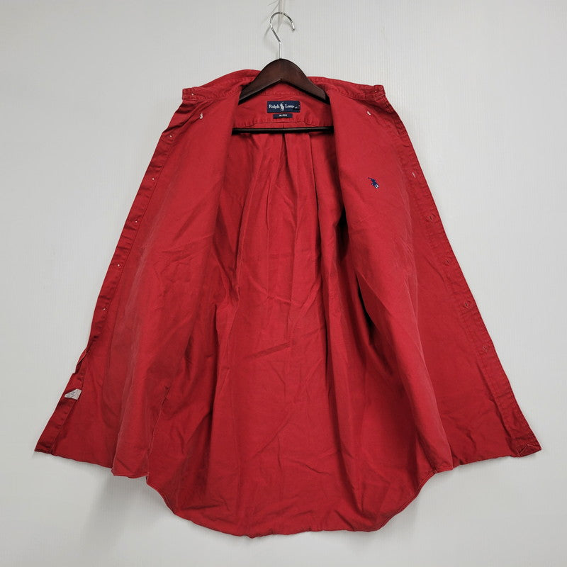 【中古品】【メンズ】 RALPH LAUREN ラルフローレン BLAKE LS BD SHIRT ロングスリーブ ボタンダウン シャツ 長袖 トップス 146-250413-as-34-izu サイズ：M カラー：レッド 万代Net店