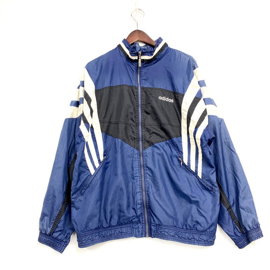 【現状渡し品】【メンズ】 adidas アディダス NYLON JACKET ナイロンジャケット 万国旗タグ アウター 146-250415-as-19-izu サイズ：M カラー：ネイビー系 万代Net店