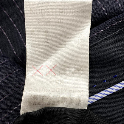 【中古品】【メンズ】 nano universe ナノユニバース STRIPE SUIT SETUP NUD21JK076ST ストライプ スーツ セットアップ 147-250417-as-01-izu サイズ：46 カラー：ネイビー 万代Net店