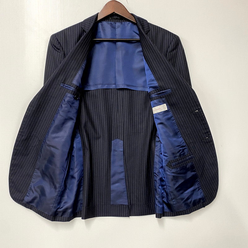 【中古品】【メンズ】 nano universe ナノユニバース STRIPE SUIT SETUP NUD21JK076ST ストライプ スーツ セットアップ 147-250417-as-01-izu サイズ：46 カラー：ネイビー 万代Net店