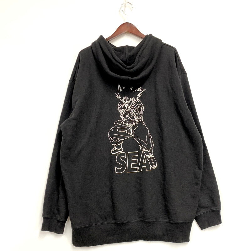 【中古品】【メンズ】 WIND AND SEA ウィンダンシー × DRAGON BALL ドラゴンボール GOKU BIG PRINT HOODIE WDS-C-DB-23-Q1-09 ビッグ プリント フーディー パーカー 長袖 トップス 142-250412-as-16-izu サイズ：XL カラー：ブラック 万代Net店
