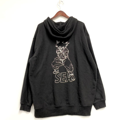 【中古品】【メンズ】 WIND AND SEA ウィンダンシー × DRAGON BALL ドラゴンボール GOKU BIG PRINT HOODIE WDS-C-DB-23-Q1-09 ビッグ プリント フーディー パーカー 長袖 トップス 142-250412-as-16-izu サイズ：XL カラー：ブラック 万代Net店