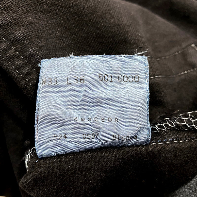 【中古品】【メンズ】 501 BLACK DENIM PANTS 501-0000 ブラックデニムパンツ 刻印524 サークルRタグ USA製 ボトムス 157-250415-as-35-izu サイズ：31×36 カラー：ブラック 万代Net店