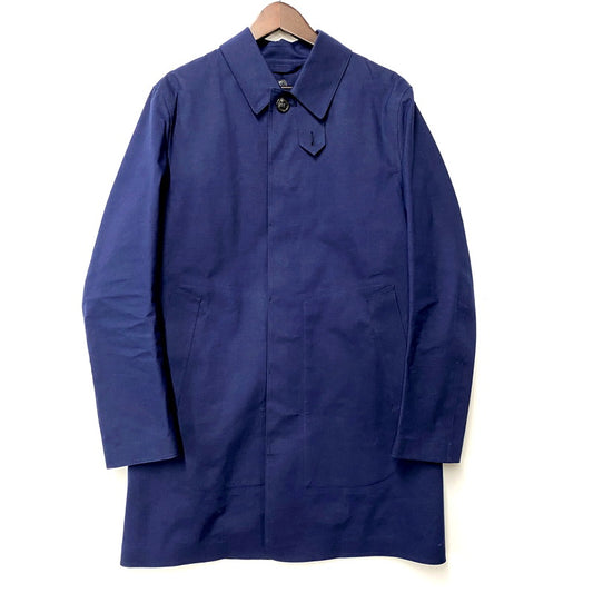 【中古品】【メンズ】 GR-002 英国製 ゴム引き LINER SOUTIEN COLLAR COAT ライナーステンカラーコート アウター 長袖 141-250414-ma-02-izu サイズ：38 カラー：ネイビー 万代Net店