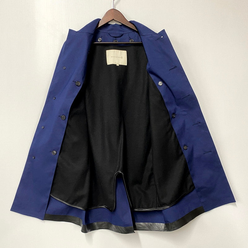 【中古品】【メンズ】 GR-002 英国製 ゴム引き LINER SOUTIEN COLLAR COAT ライナーステンカラーコート アウター 長袖 141-250414-ma-02-izu サイズ：38 カラー：ネイビー 万代Net店