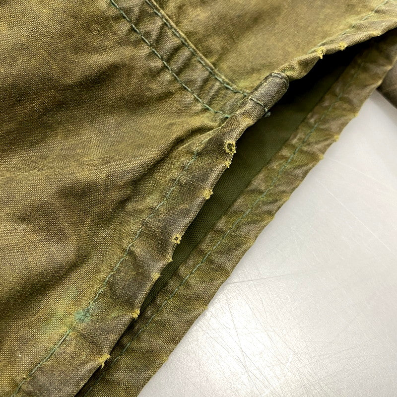 【中古品】【メンズ】 Barbour バーブァー ENGLAND製 2ワラント 80S BORDER OILED JACKET 80年代 ボーダー オイルドジャケット アウター 長袖 144-250414-ma-04-izu サイズ：42 カラー：グリーン 万代Net店