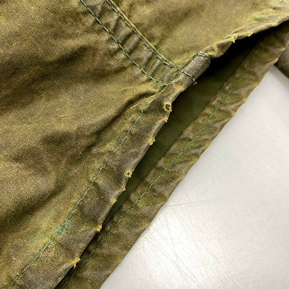 【中古品】【メンズ】 Barbour バーブァー ENGLAND製 2ワラント 80S BORDER OILED JACKET 80年代 ボーダー オイルドジャケット アウター 長袖 144-250414-ma-04-izu サイズ：42 カラー：グリーン 万代Net店