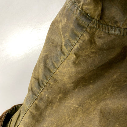 【中古品】【メンズ】 Barbour バーブァー ENGLAND製 2ワラント 80S BORDER OILED JACKET 80年代 ボーダー オイルドジャケット アウター 長袖 144-250414-ma-04-izu サイズ：42 カラー：グリーン 万代Net店