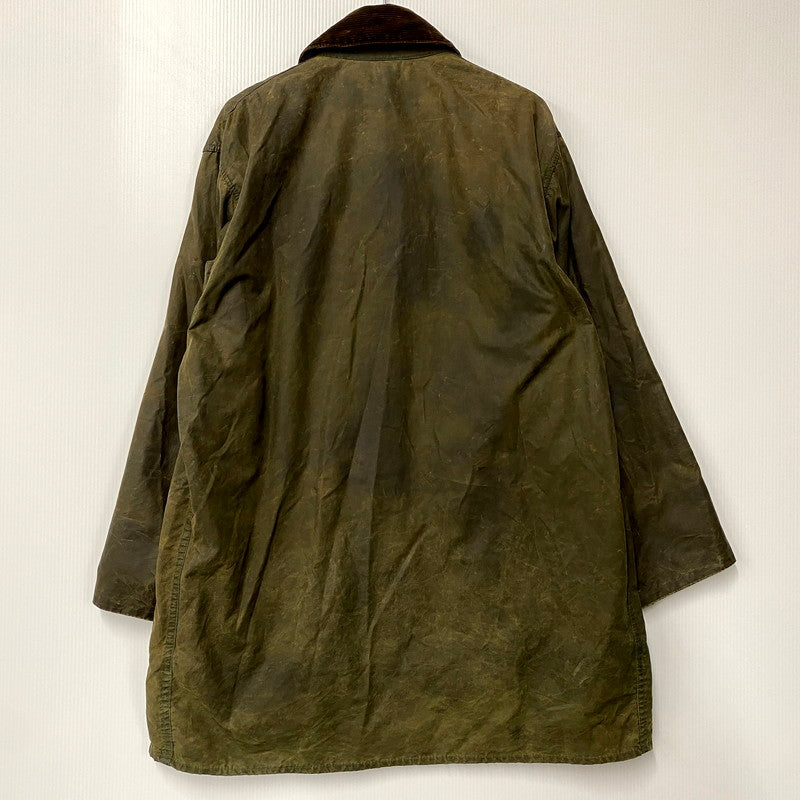 【中古品】【メンズ】 Barbour バーブァー ENGLAND製 2ワラント 80S BORDER OILED JACKET 80年代 ボーダー オイルドジャケット アウター 長袖 144-250414-ma-04-izu サイズ：42 カラー：グリーン 万代Net店