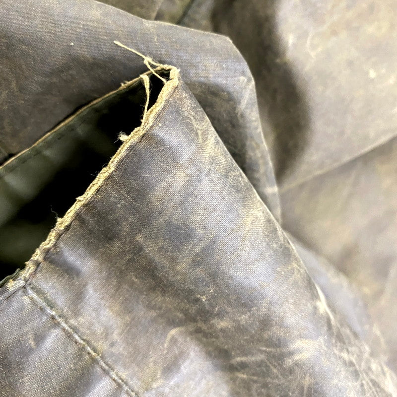 【中古品】【メンズ】 Barbour バーブァー ENGLAND製 2ワラント 80S BORDER OILED JACKET 80年代 ボーダー オイルドジャケット アウター 長袖 144-250414-ma-04-izu サイズ：42 カラー：グリーン 万代Net店