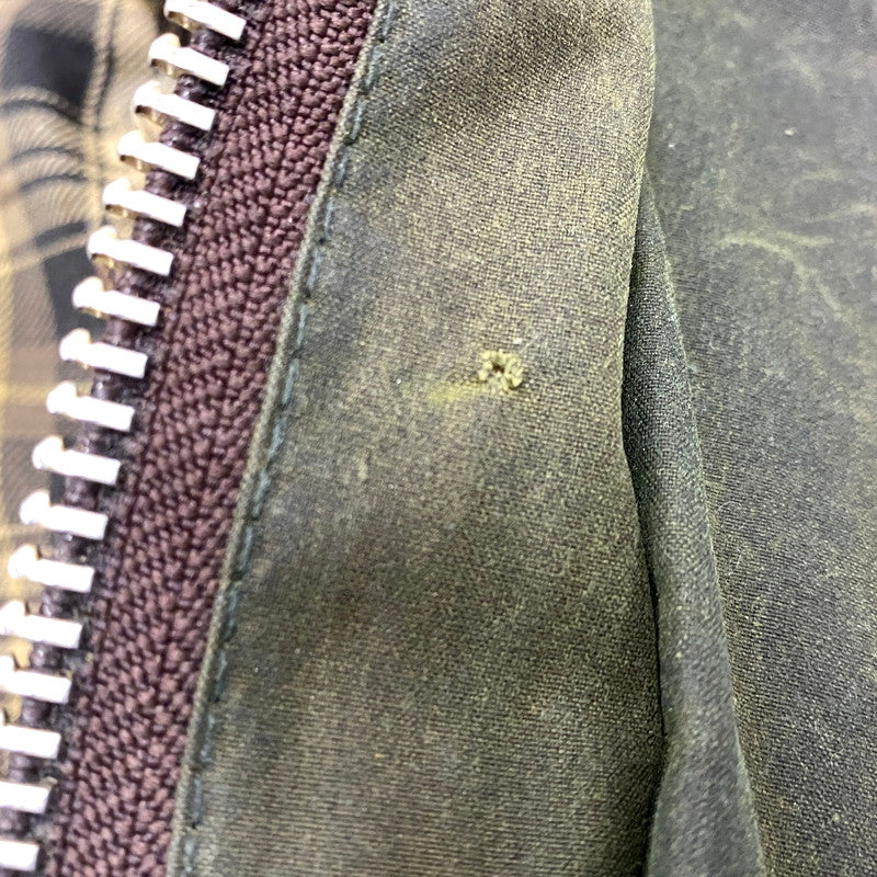 【中古品】【メンズ】 Barbour バーブァー ENGLAND製 2ワラント 80S BORDER OILED JACKET 80年代 ボーダー オイルドジャケット アウター 長袖 144-250414-ma-04-izu サイズ：42 カラー：グリーン 万代Net店