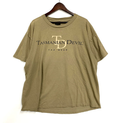 【中古品】【メンズ】 CHANGES チェンジーズ LOONEY TUNES c1994 TASMANIAN DEVIL DOUBLE SIDED PRINT PARODY SS TEE ルーニーテューンズ タズマニアンデビル 半袖Tシャツ USA製 両シングル 146-250426-as-29-izu サイズ：XL カラー：ベージュ系 万代Net店