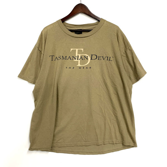【中古品】【メンズ】 CHANGES チェンジーズ LOONEY TUNES c1994 TASMANIAN DEVIL DOUBLE SIDED PRINT PARODY SS TEE ルーニーテューンズ タズマニアンデビル 半袖Tシャツ USA製 両シングル 146-250426-as-29-izu サイズ：XL カラー：ベージュ系 万代Net店