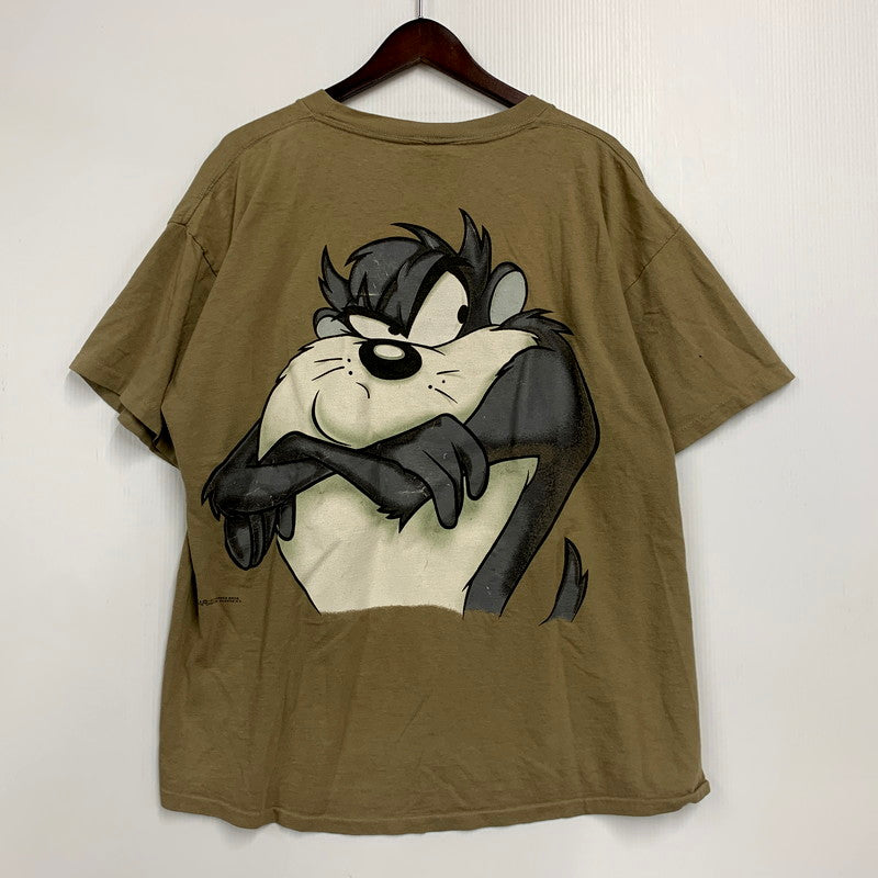 【中古品】【メンズ】 CHANGES チェンジーズ LOONEY TUNES c1994 TASMANIAN DEVIL DOUBLE SIDED PRINT PARODY SS TEE ルーニーテューンズ タズマニアンデビル 半袖Tシャツ USA製 両シングル 146-250426-as-29-izu サイズ：XL カラー：ベージュ系 万代Net店
