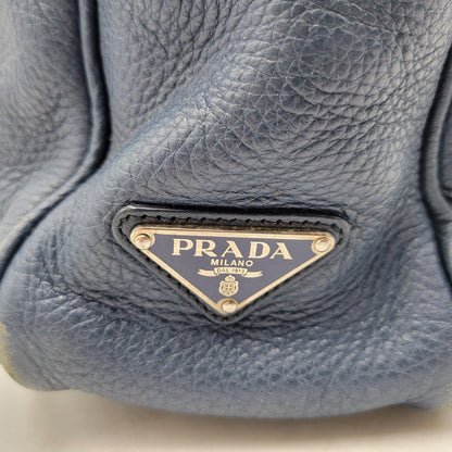 【中古品】【メンズ/レディース】 PRADA プラダ VITELLO DAINO 2WAY LEATHER BRIEF CASE ヴィッテロダイノ 2ウェイレザーブリーフケース 鞄 カバン バッグ 180-250414-ma-18-izu カラー：ブルー 万代Net店