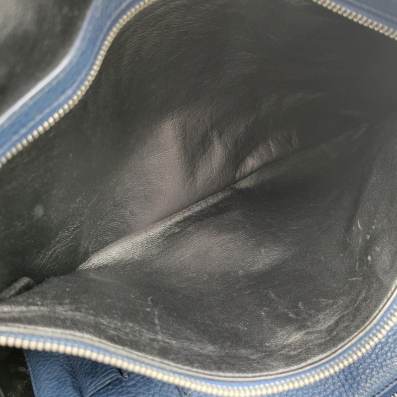 【中古品】【メンズ/レディース】 PRADA プラダ VITELLO DAINO 2WAY LEATHER BRIEF CASE ヴィッテロダイノ 2ウェイレザーブリーフケース 鞄 カバン バッグ 180-250414-ma-18-izu カラー：ブルー 万代Net店