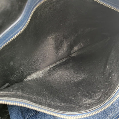 【中古品】【メンズ/レディース】 PRADA プラダ VITELLO DAINO 2WAY LEATHER BRIEF CASE ヴィッテロダイノ 2ウェイレザーブリーフケース 鞄 カバン バッグ 180-250414-ma-18-izu カラー：ブルー 万代Net店