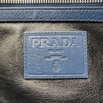 【中古品】【メンズ/レディース】 PRADA プラダ VITELLO DAINO 2WAY LEATHER BRIEF CASE ヴィッテロダイノ 2ウェイレザーブリーフケース 鞄 カバン バッグ 180-250414-ma-18-izu カラー：ブルー 万代Net店