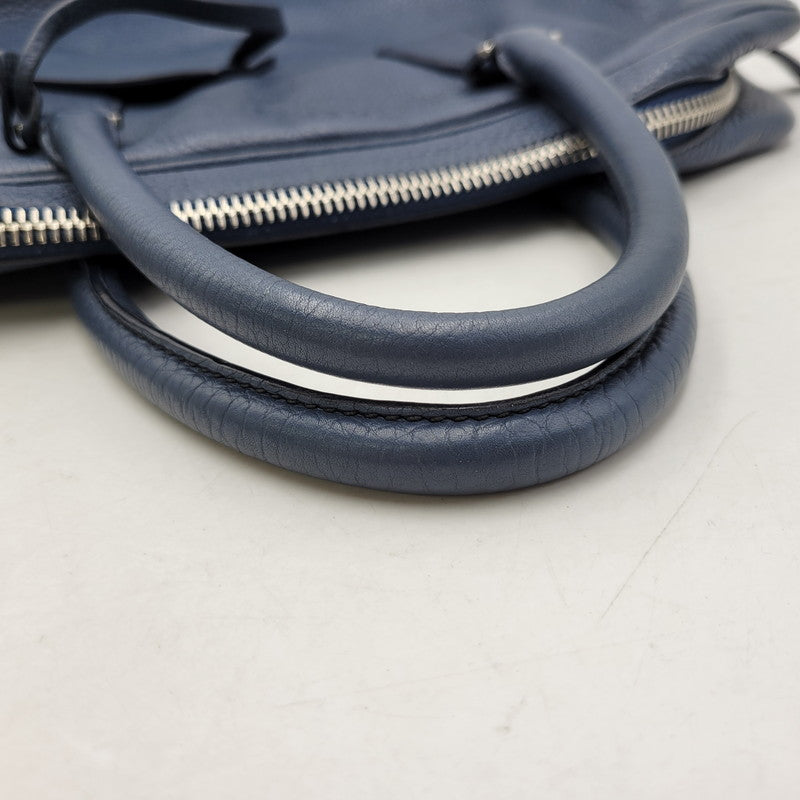 【中古品】【メンズ/レディース】 PRADA プラダ VITELLO DAINO 2WAY LEATHER BRIEF CASE ヴィッテロダイノ 2ウェイレザーブリーフケース 鞄 カバン バッグ 180-250414-ma-18-izu カラー：ブルー 万代Net店