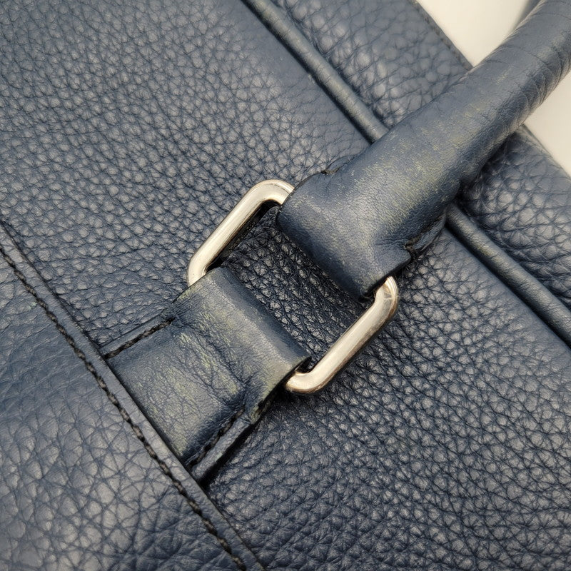 【中古品】【メンズ/レディース】 PRADA プラダ VITELLO DAINO 2WAY LEATHER BRIEF CASE ヴィッテロダイノ 2ウェイレザーブリーフケース 鞄 カバン バッグ 180-250414-ma-18-izu カラー：ブルー 万代Net店