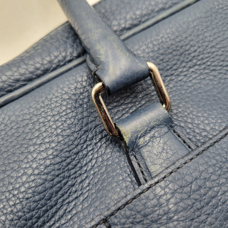 【中古品】【メンズ/レディース】 PRADA プラダ VITELLO DAINO 2WAY LEATHER BRIEF CASE ヴィッテロダイノ 2ウェイレザーブリーフケース 鞄 カバン バッグ 180-250414-ma-18-izu カラー：ブルー 万代Net店