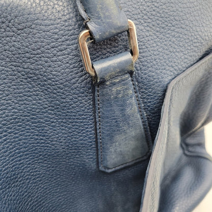 【中古品】【メンズ/レディース】 PRADA プラダ VITELLO DAINO 2WAY LEATHER BRIEF CASE ヴィッテロダイノ 2ウェイレザーブリーフケース 鞄 カバン バッグ 180-250414-ma-18-izu カラー：ブルー 万代Net店