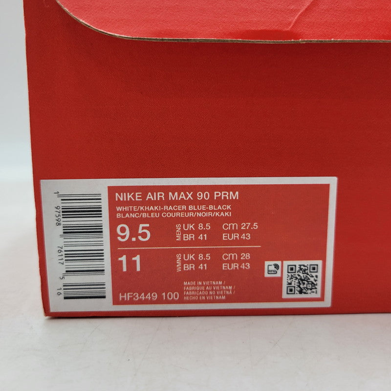 【中古美品】【メンズ】 NIKE ナイキ HF3449-100 AIR MAX 90 PRM エアマックス 90 プレミアム 靴 スニーカー シューズ 160-250414-ma-17-izu サイズ：27.5cm カラー：WHITE/RACER BLUE 万代Net店