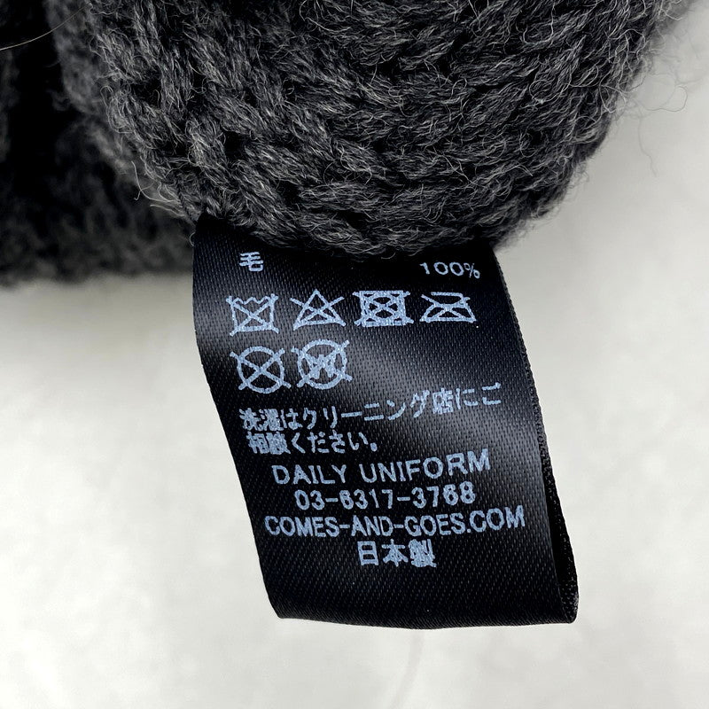 【中古品】【メンズ/レディース】 COMESANDGOES カムズアンドゴーズ WOOL BEANIE ウールビーニー ニット帽 帽子 185-250417-as-26-izu サイズ：F カラー：ダークグレー 万代Net店