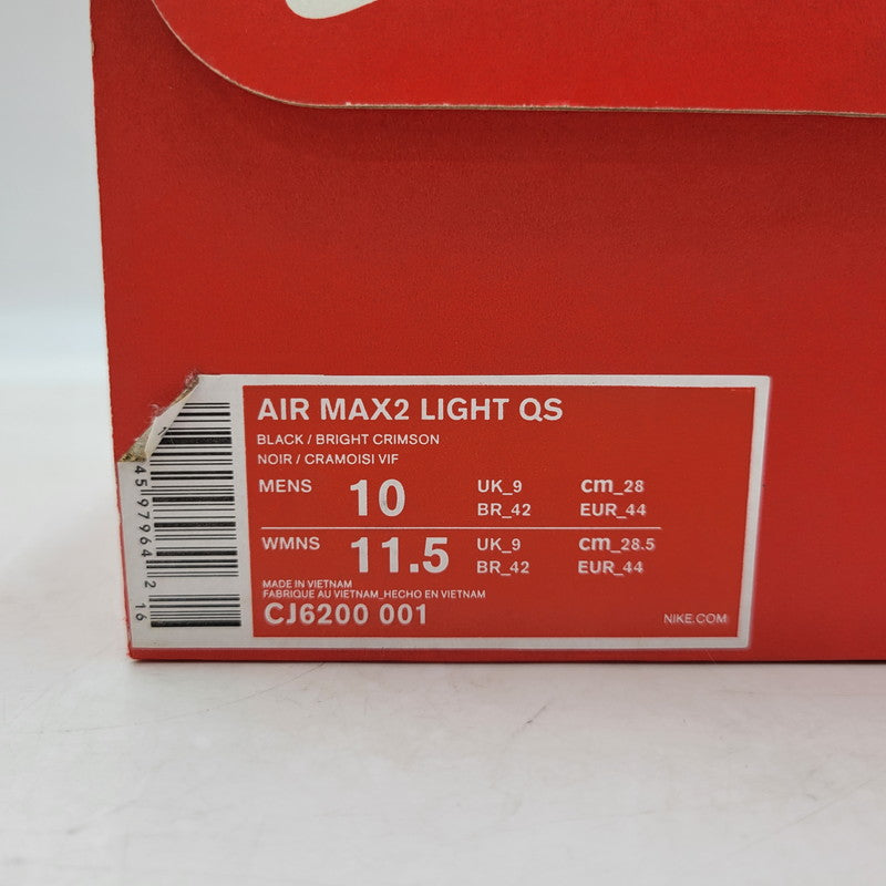【中古品】【メンズ】 NIKE ナイキ × ATMOS アトモス AIR MAX2 LIGHT QS CJ6200-001 エア マックス 2 ライト QS スニーカー シューズ 靴 160-250420-as-12-izu サイズ：28cm カラー：BLACK/BRIGHT CRIMSON 万代Net店
