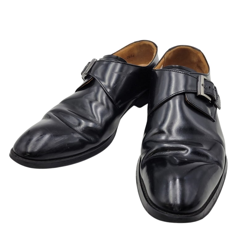 【中古品】【メンズ】 SINGLE MONK PLAIN TOE DRESS SHOES シングルモンク プレーントゥ ドレスシューズ ビジネスシューズ 靴 164-250420-as-15-izu サイズ：24 1/2 カラー：ブラック 万代Net店