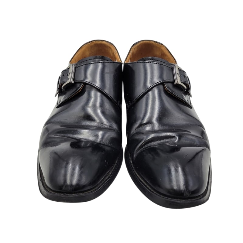 【中古品】【メンズ】 SINGLE MONK PLAIN TOE DRESS SHOES シングルモンク プレーントゥ ドレスシューズ ビジネスシューズ 靴 164-250420-as-15-izu サイズ：24 1/2 カラー：ブラック 万代Net店