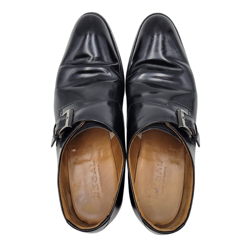 【中古品】【メンズ】 SINGLE MONK PLAIN TOE DRESS SHOES シングルモンク プレーントゥ ドレスシューズ ビジネスシューズ 靴 164-250420-as-15-izu サイズ：24 1/2 カラー：ブラック 万代Net店