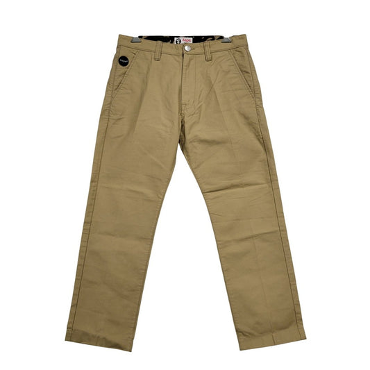 【中古品】【メンズ】 A BATHING APE アベイシングエイプ BACK LOGO REFLECTOR PRINT COTTN PANTS AAPPTMG6119XX バックロゴ リフレクタープリント コットンパンツ ボトムス 153-250422-as-27-izu サイズ：32×30 カラー：ベージュ 万代Net店