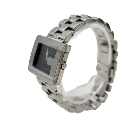 【中古品】【メンズ/レディース】 GUCCI グッチ SQUARE G QUARTZ 3600L スクエアG クォーツ 黒文字盤 腕時計 197-250711-as-05-izu カラー：ブラック×シルバー 万代Net店