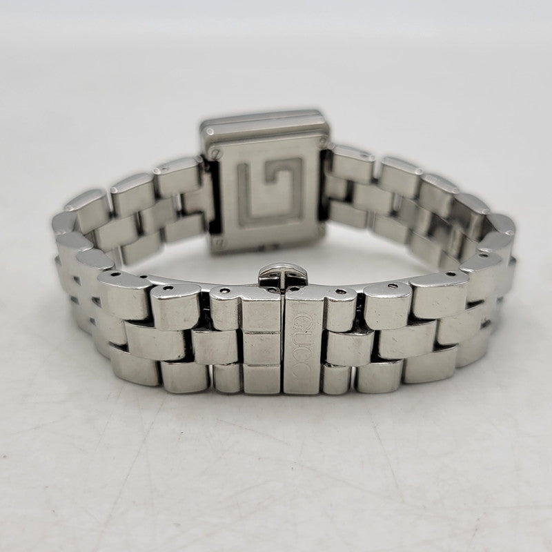 【中古品】【メンズ/レディース】 GUCCI グッチ SQUARE G QUARTZ 3600L スクエアG クォーツ 黒文字盤 腕時計 197-250711-as-05-izu カラー：ブラック×シルバー 万代Net店