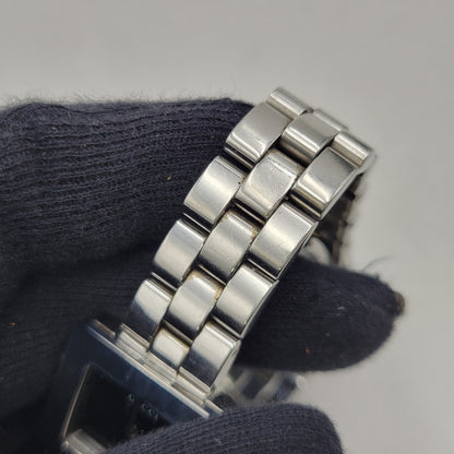 【中古品】【メンズ/レディース】 GUCCI グッチ SQUARE G QUARTZ 3600L スクエアG クォーツ 黒文字盤 腕時計 197-250711-as-05-izu カラー：ブラック×シルバー 万代Net店