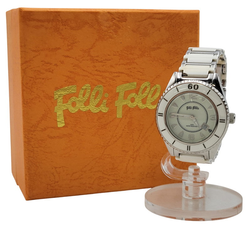 【現状渡し品】【レディース】 Folli Follie フォリフォリ QUARTZ WF4T0015 クォーツ 白文字盤 腕時計 198-250716-as-35-izu カラー：シルバー×ホワイト 万代Net店