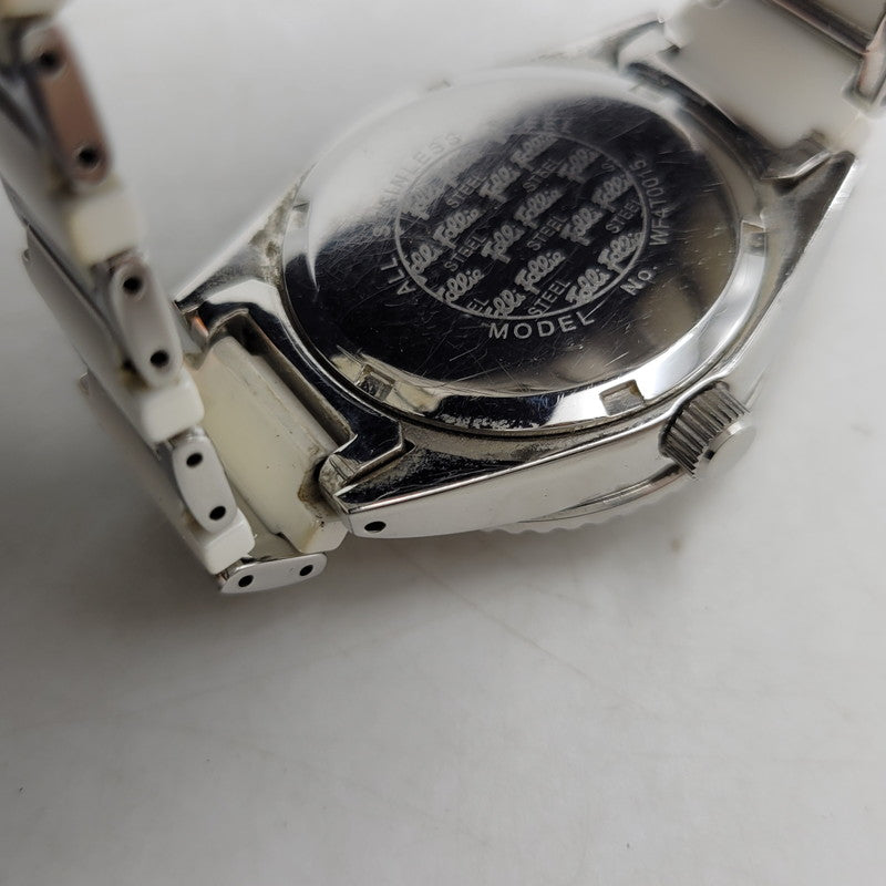 【現状渡し品】【レディース】 Folli Follie フォリフォリ QUARTZ WF4T0015 クォーツ 白文字盤 腕時計 198-250716-as-35-izu カラー：シルバー×ホワイト 万代Net店
