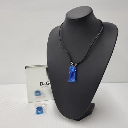 【中古美品】【メンズ/レディース】 DOLCE&GABBANA ドルチェアンドガッバーナ DJ0156 D&Gロゴ リングモチーフ レザーネックレス アクセサリー 192-250423-as-06-izu カラー：シルバー×ブラック 万代Net店