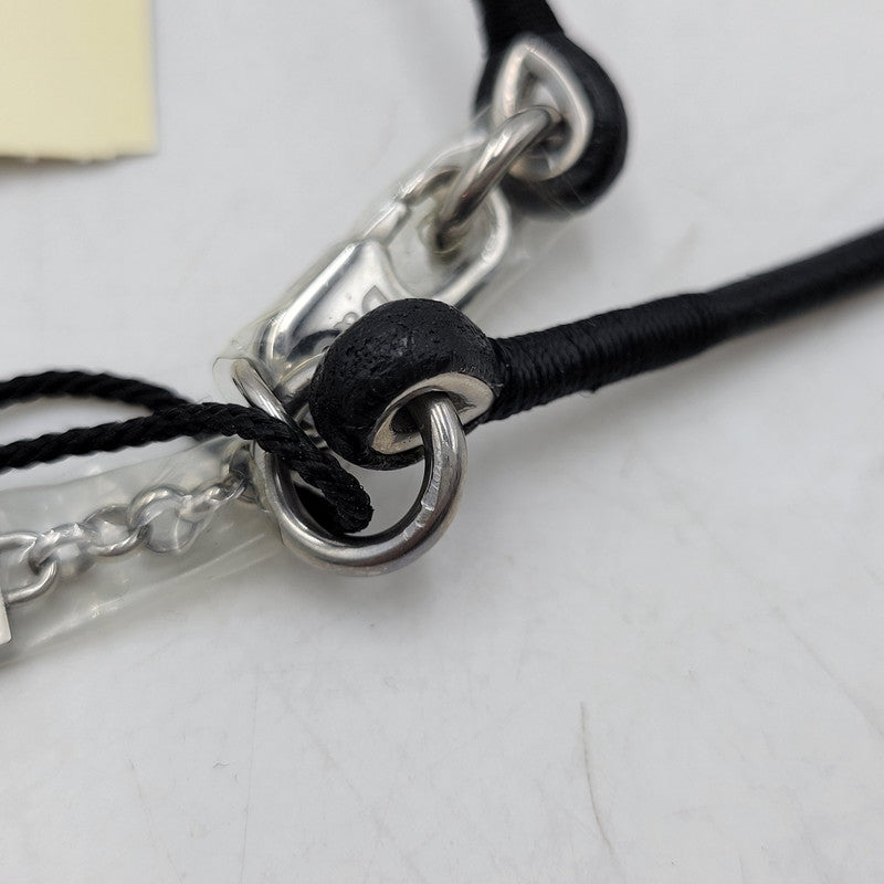【中古美品】【メンズ/レディース】 DOLCE&GABBANA ドルチェアンドガッバーナ DJ0156 D&Gロゴ リングモチーフ レザーネックレス アクセサリー 192-250423-as-06-izu カラー：シルバー×ブラック 万代Net店