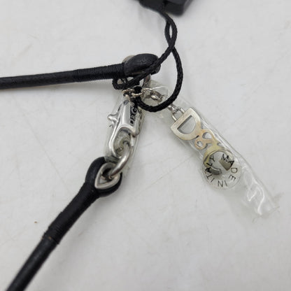 【中古美品】【メンズ/レディース】 DOLCE&GABBANA ドルチェアンドガッバーナ DJ0156 D&Gロゴ リングモチーフ レザーネックレス アクセサリー 192-250423-as-06-izu カラー：シルバー×ブラック 万代Net店