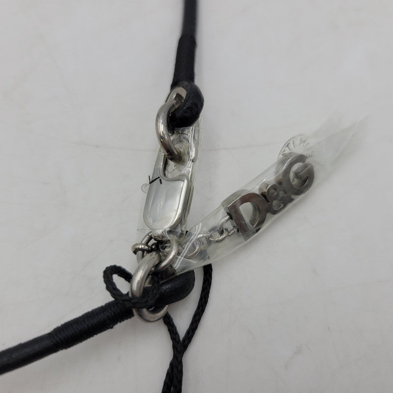 【中古美品】【メンズ/レディース】 DOLCE&GABBANA ドルチェアンドガッバーナ DJ0156 D&Gロゴ リングモチーフ レザーネックレス アクセサリー 192-250423-as-06-izu カラー：シルバー×ブラック 万代Net店