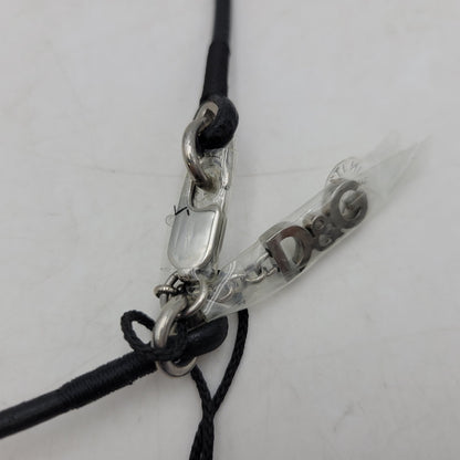 【中古美品】【メンズ/レディース】 DOLCE&GABBANA ドルチェアンドガッバーナ DJ0156 D&Gロゴ リングモチーフ レザーネックレス アクセサリー 192-250423-as-06-izu カラー：シルバー×ブラック 万代Net店